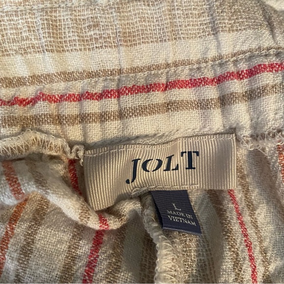 Jolt Linen Blend Striped Tie Waist Shorts NWT - Picture 6 of 7